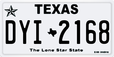 TX license plate DYI2168