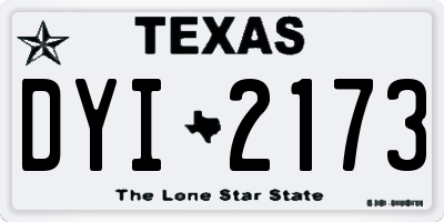 TX license plate DYI2173