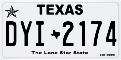 TX license plate DYI2174