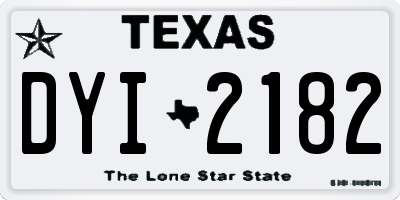 TX license plate DYI2182