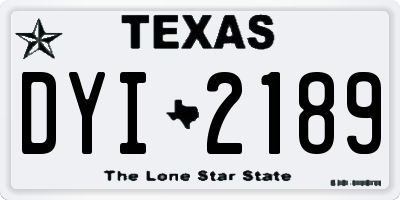 TX license plate DYI2189