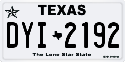 TX license plate DYI2192
