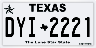 TX license plate DYI2221