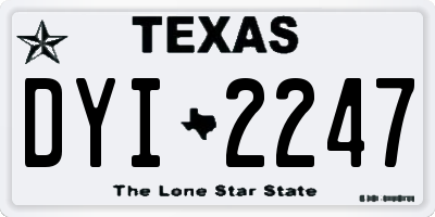 TX license plate DYI2247