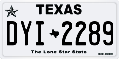 TX license plate DYI2289