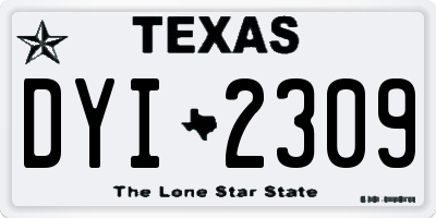 TX license plate DYI2309