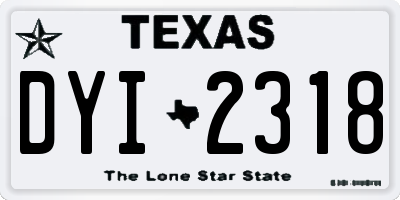 TX license plate DYI2318