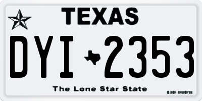 TX license plate DYI2353