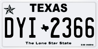 TX license plate DYI2366