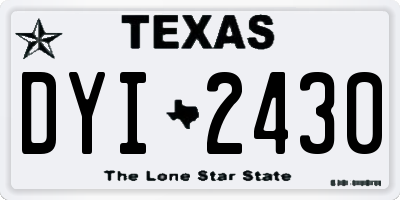 TX license plate DYI2430