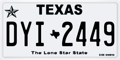 TX license plate DYI2449