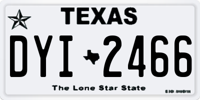 TX license plate DYI2466