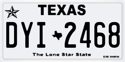 TX license plate DYI2468