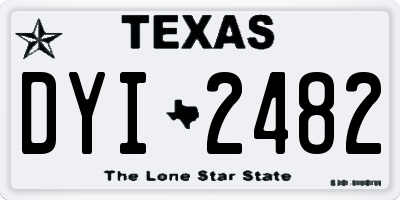 TX license plate DYI2482