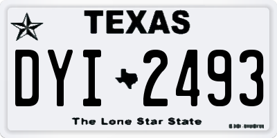 TX license plate DYI2493