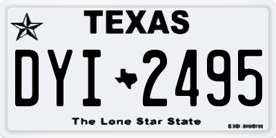 TX license plate DYI2495