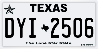 TX license plate DYI2506