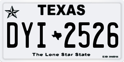 TX license plate DYI2526