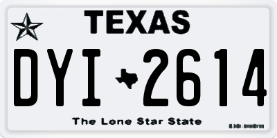 TX license plate DYI2614