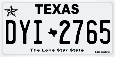 TX license plate DYI2765