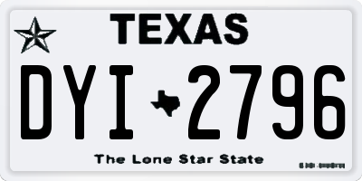 TX license plate DYI2796