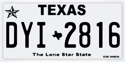 TX license plate DYI2816