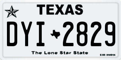 TX license plate DYI2829