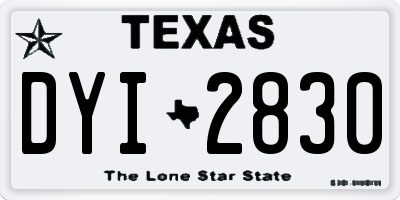 TX license plate DYI2830