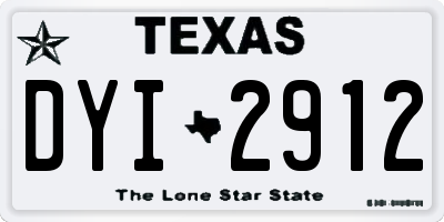 TX license plate DYI2912