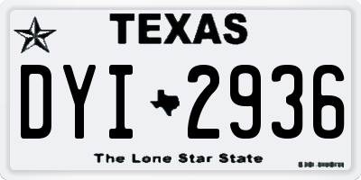 TX license plate DYI2936
