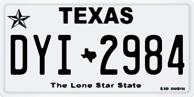TX license plate DYI2984
