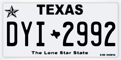 TX license plate DYI2992