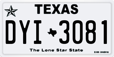 TX license plate DYI3081