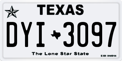 TX license plate DYI3097