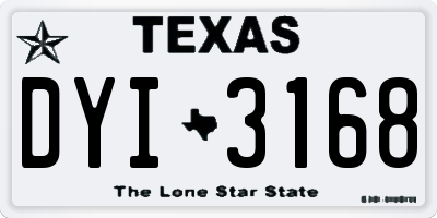 TX license plate DYI3168