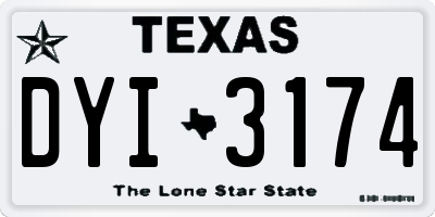 TX license plate DYI3174