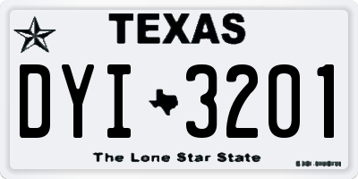 TX license plate DYI3201