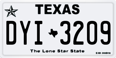 TX license plate DYI3209