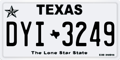 TX license plate DYI3249