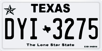 TX license plate DYI3275