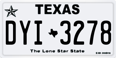 TX license plate DYI3278