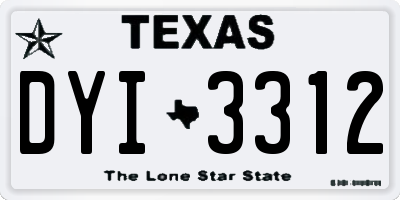 TX license plate DYI3312