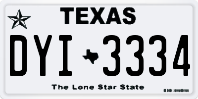 TX license plate DYI3334