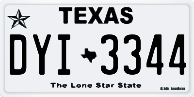 TX license plate DYI3344