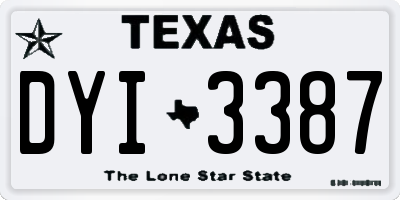 TX license plate DYI3387