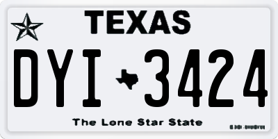TX license plate DYI3424