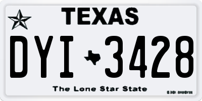 TX license plate DYI3428