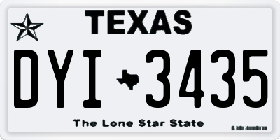 TX license plate DYI3435