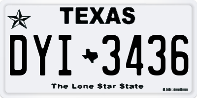 TX license plate DYI3436