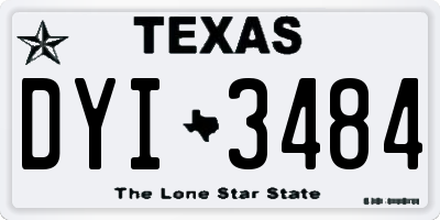TX license plate DYI3484